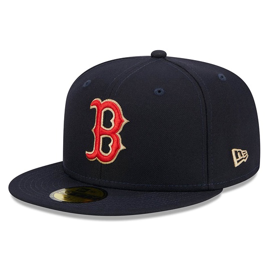 New Era Boston Red Sox Laurel Sidepatch Cap Men Caps Blue in Size:7 1/8