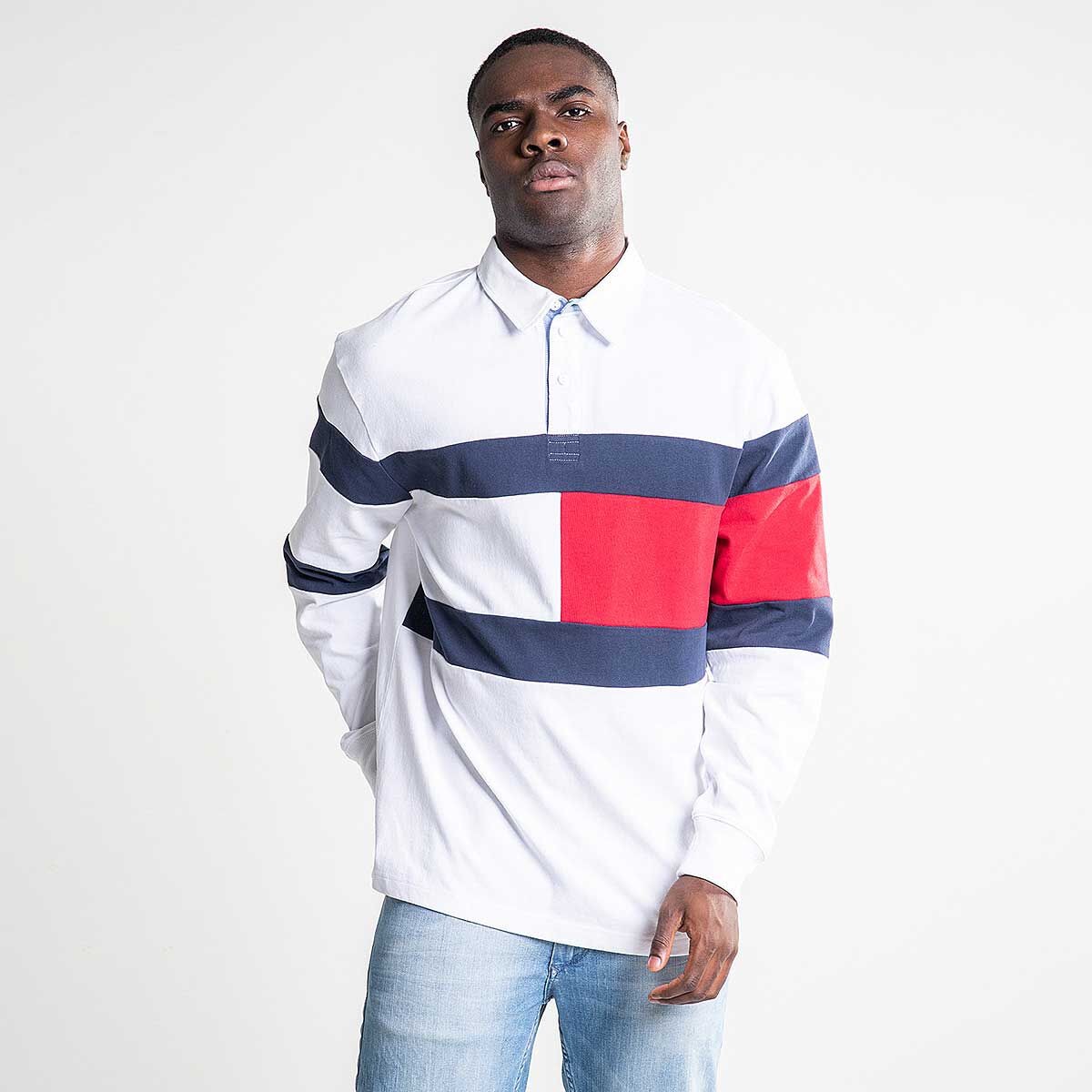 tommy jeans flag rugby shirt