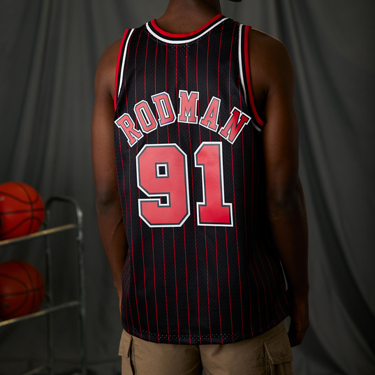 Chicago Bulls #91 Dennis Rodman basketball red shirt jersey NBA