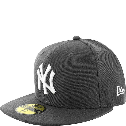 New Era Mens MLB Basic NY Yankees 59fifty Fitted Cap, Black