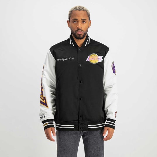 Mitchell Ness NBA Team Origins Varsity Satin Jacket LA Lakers Black ...