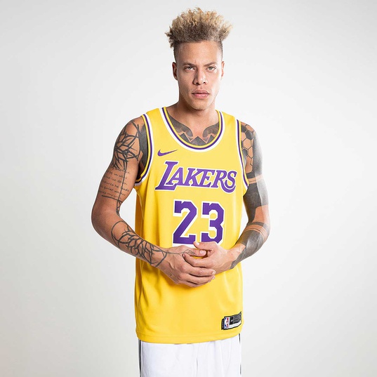 Nike Basketball NBA LA Lakers Dri-FIT Lebron James Icons jersey