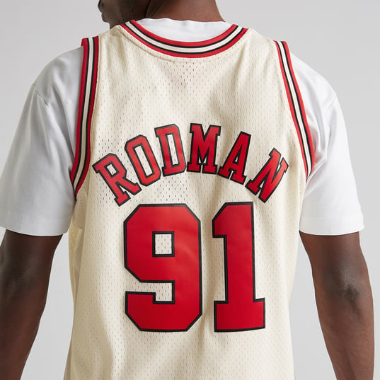Camiseta de Baloncesto Mitchell & Ness Chicago Bull dennis Rodman Blanco  Hombre