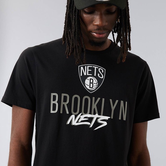 T-shirts New Era NBA Script Tee Brooklyn Nets Black