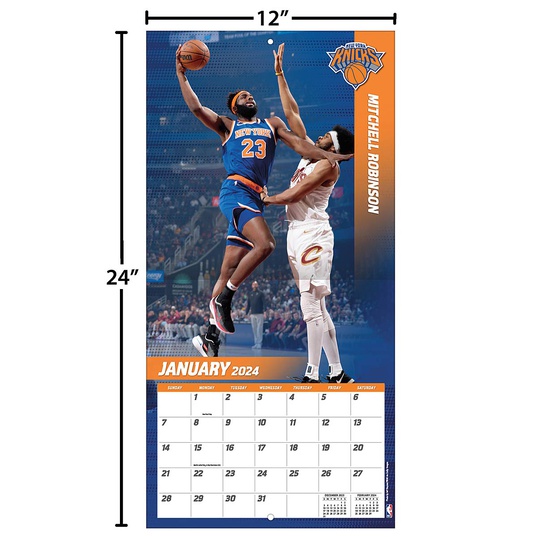 Koop NBA NEW YORK KNICKS 30 x 30CM WALL CALENDAR 2024 voor EUR 21.90 op