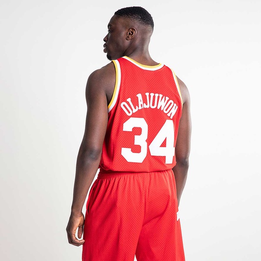 Mitchell & Ness Houston Rockets #34 Hakeem Olajuwon red/white Swingman  Jersey