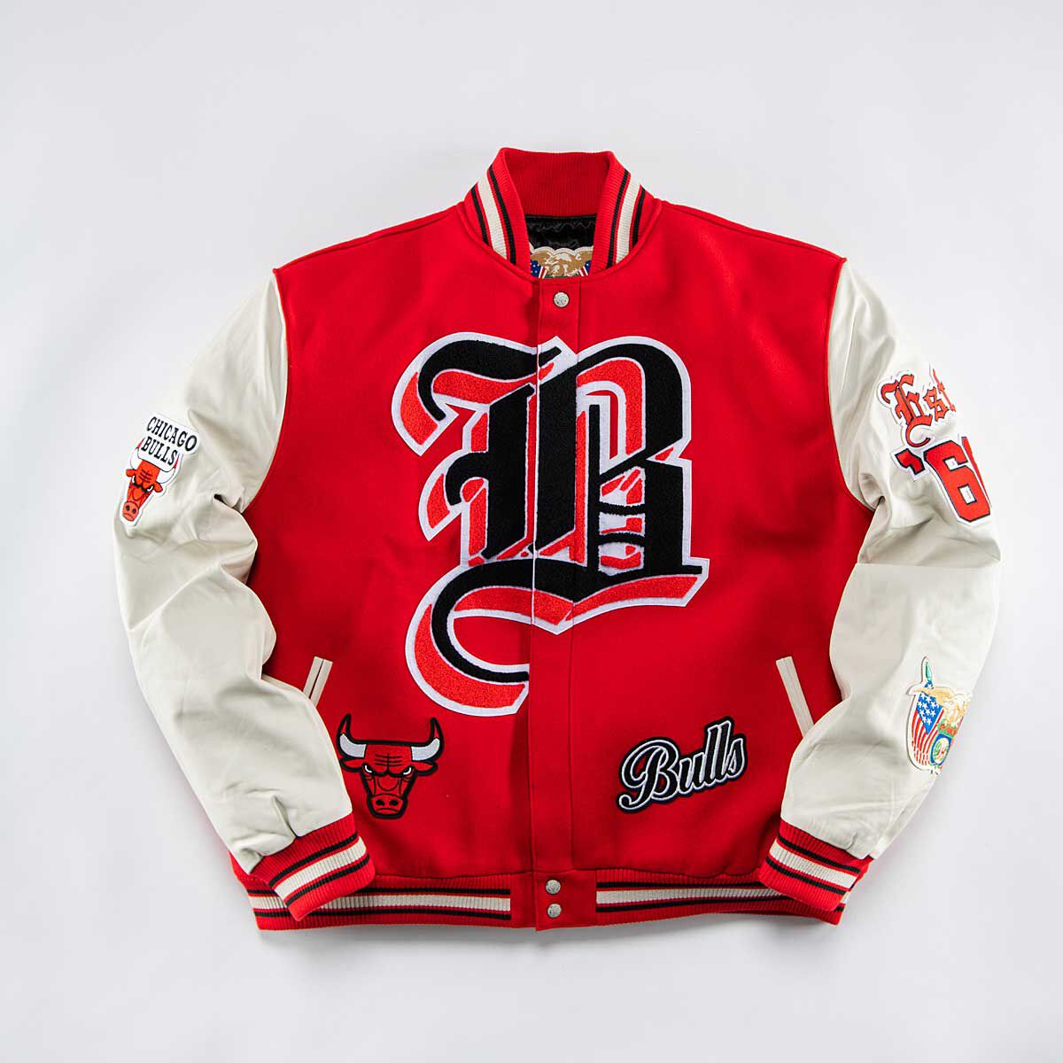 NBA CHICAGO BULLS WOOL AND LEATHER JACKET