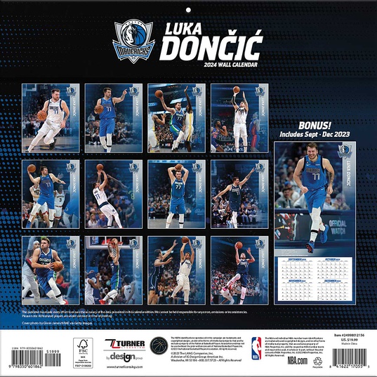 Buy NBA DALLAS MAVERICKS LUKA DONCIC 30 x 30CM WALL CALENDAR 2024 for