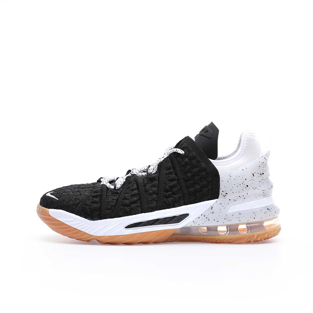 lebron 18 black white gum