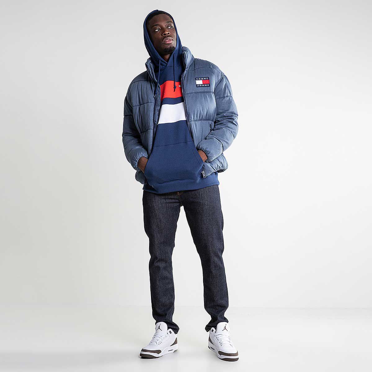 tommy washed padded jacket