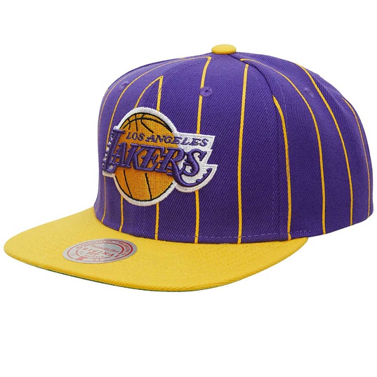 NBA LOS ANGELES LAKERS TEAM PINSTRIPE SNAPBACK CAP  large image number 1