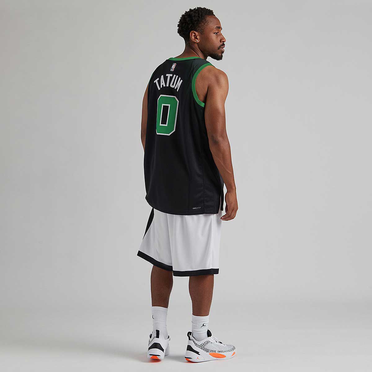 Men's Nike Boston Celtics No0 Jayson Tatum Black Fashion NBA Swingman Jersey