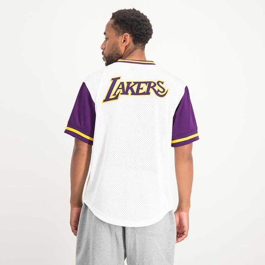 Men's Nike Purple Los Angeles Lakers Courtside Baseball - Button-Up Jersey