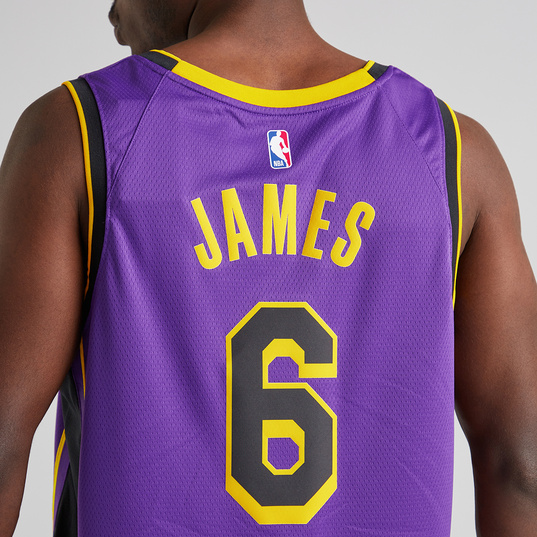 Boys Grade School - Jordan Boys LeBron James Lakers Statement Swingman Jersey - Boys' Grade School Purple/Yellow Size XL