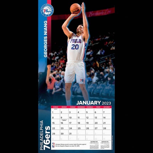 NBA Philadelphia 76ers Team Wall Calendar 2023 por EUR 13.99 en