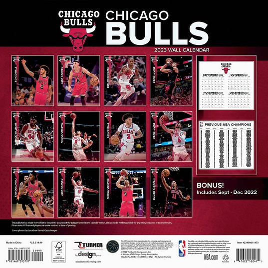 Buy NBA Chicago Bulls Team Wall Calendar 2023 for EUR 4.90 on !