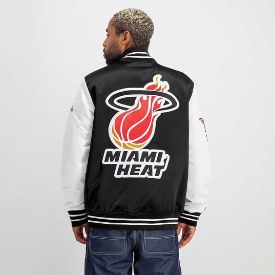 90s Miami Heat Satin Black Jacket