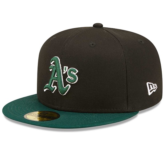 New Era Men's Oakland Athletics 59Fifty Road Green Authentic Hat