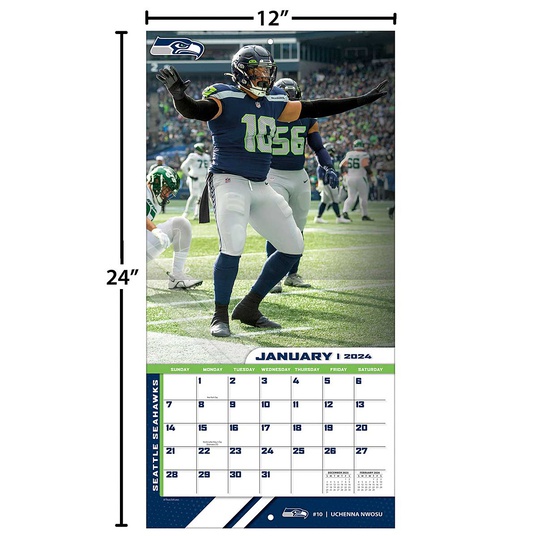 Buy NFL SEATTLE SEAHAWKS 30 x 30CM WALL CALENDAR 2024 for EUR 21.90 on