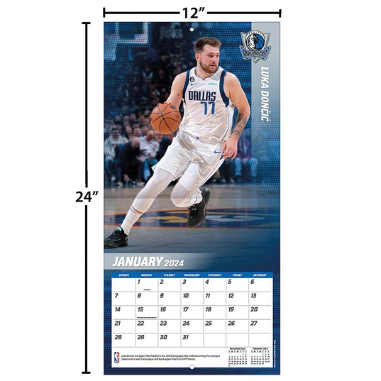 Buy NBA DALLAS MAVERICKS LUKA DONCIC 30 x 30CM WALL CALENDAR 2024 for