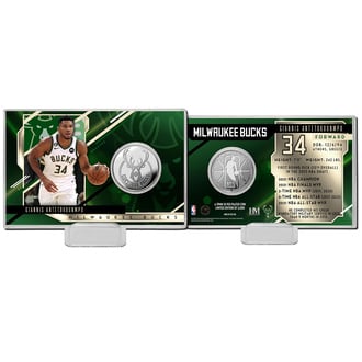 NBA Milwaukee Bucks Giannis Antetokounmpo Silver Mint Coin Card