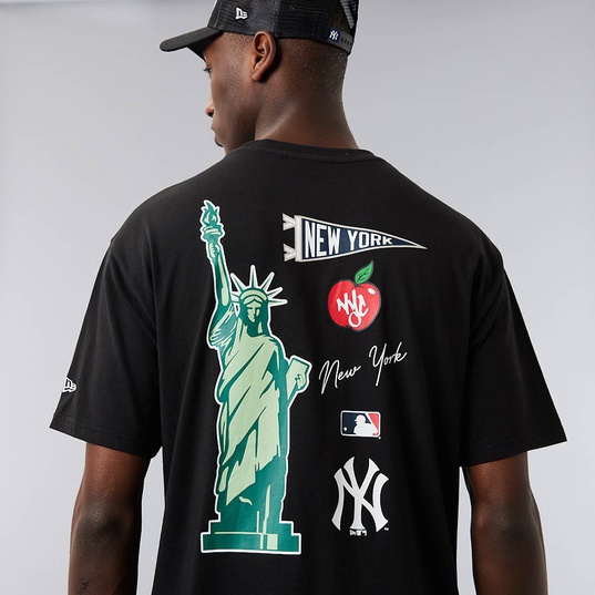 NEW ERA MLB BIG LOGO NEW YORK YANKEES OVERSIZED T-SHIRT BLACK