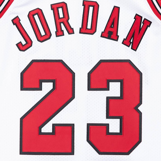 Men's Chicago Bulls Michael Jordan #23 Mitchell & Ness White 1996