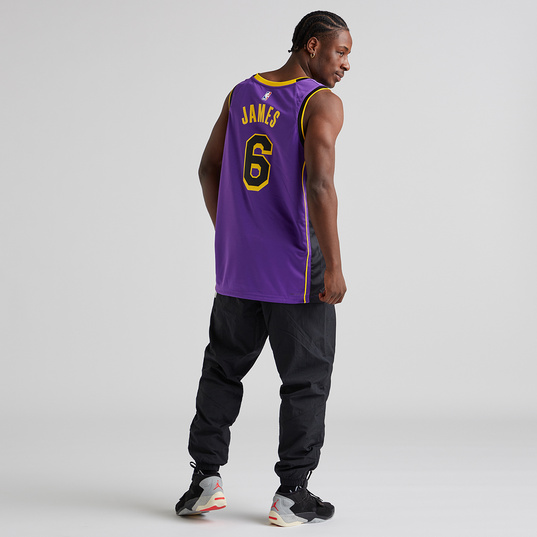 NBA Lakers 6 LeBron James Purple Nike Men Jersey With wish Logo