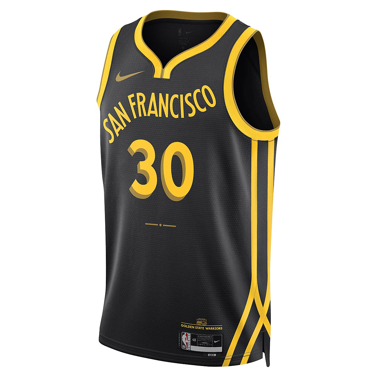 Nike NBA Golden State Warriors Dri-fit City Edition Swingman Jersey Away Stephen Curry, Schwarz/cweiß