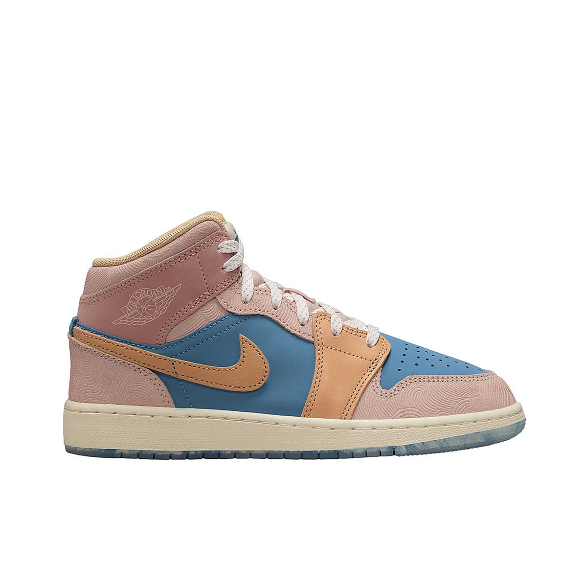 Jordan Air Jordan 1 Mid Ss Gs Sneaker School, Aegean Storm/hemp-pink Oxford-red Stardust-sail-sesame EU38 UK5 US5,5Y