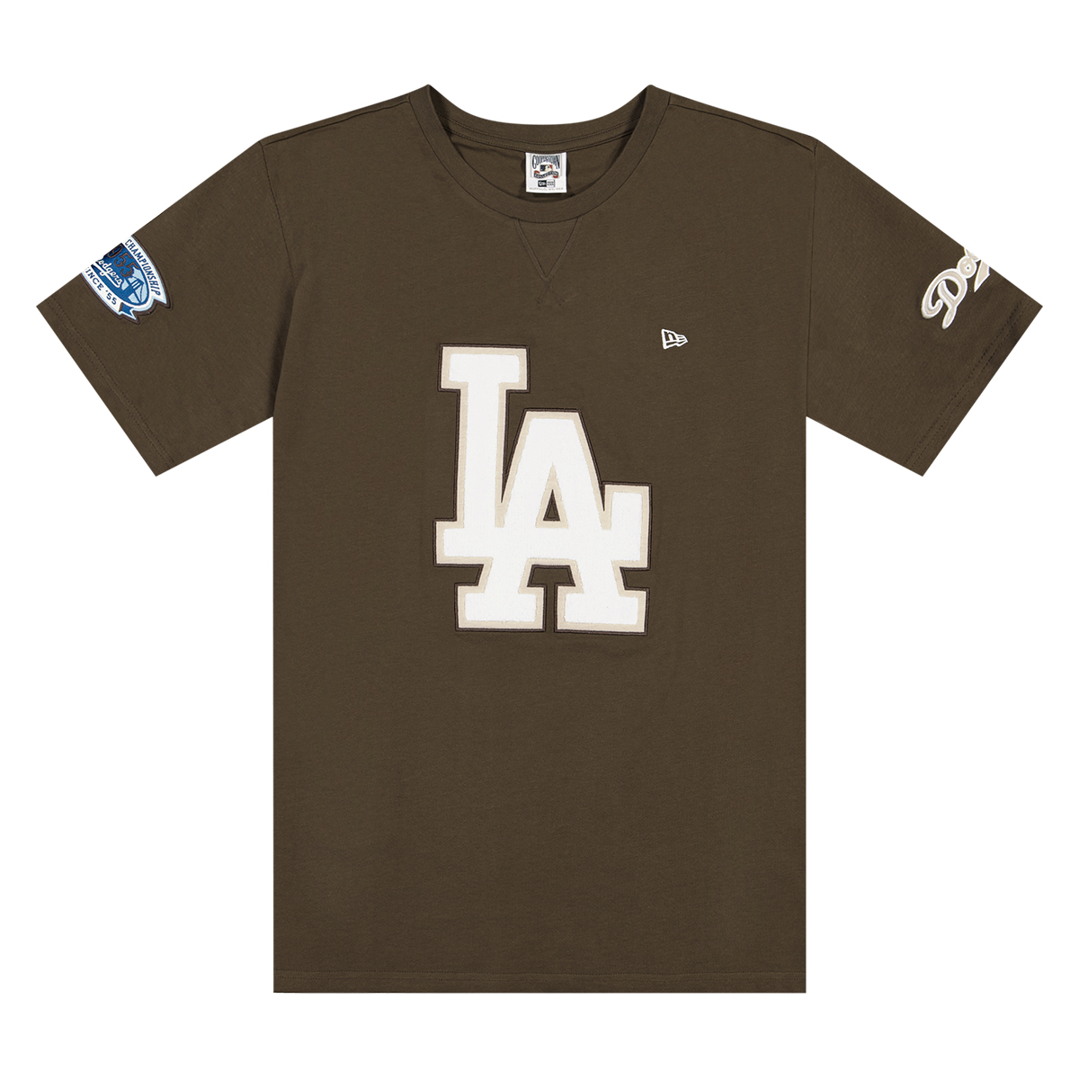 Brown New Era MLB LA Dodgers World Series T-Shirt