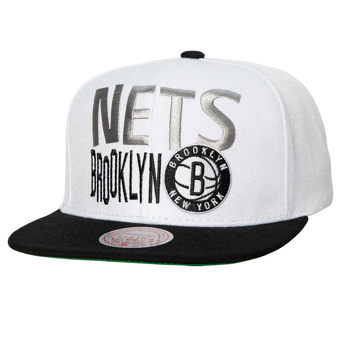 Mitchell & Ness Brooklyn Nets NBA Gray Black Retro Snapback Hat Cap 