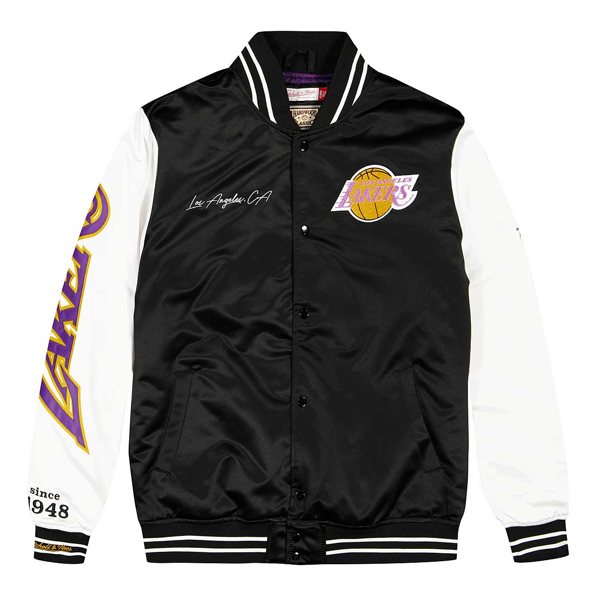 Young & Reckless, Jackets & Coats, Los Angeles Lakers Half Court Satin Yr  Varsity Jacket Large
