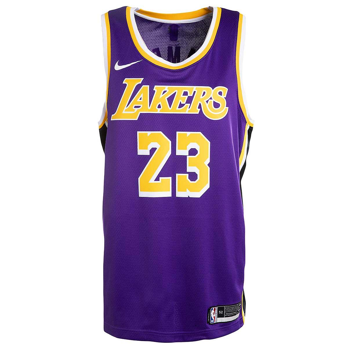 Nike Lebron James Swingman Jersey 23 LA Lakers Purple Gold AA7097