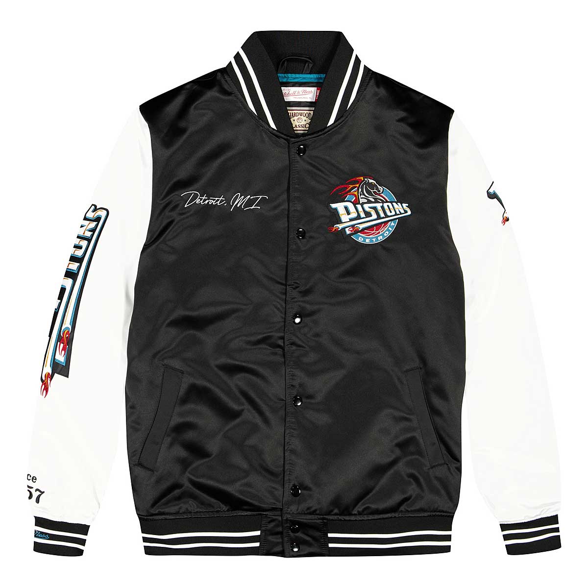 Team Origins Varsity Satin Jacket Detroit Pistons