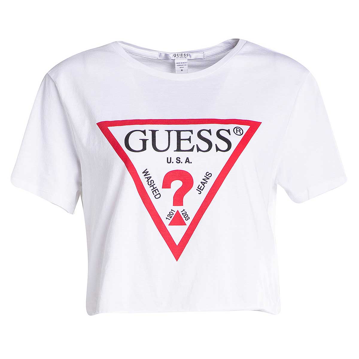 white guess crop top