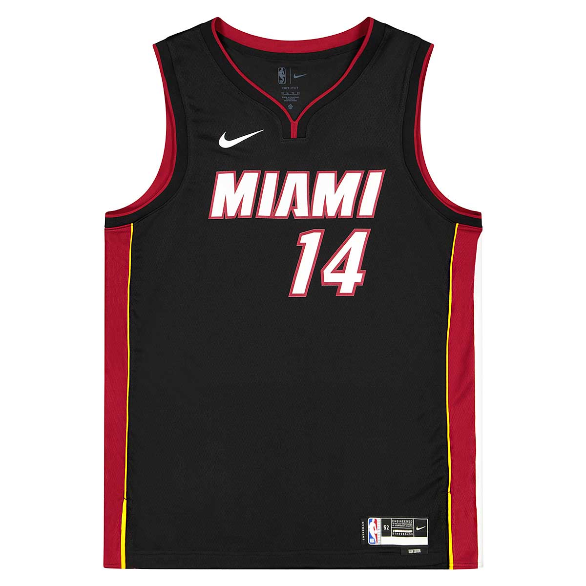 NBA Men's Miami Heat LeBron James Black-Black-White Swingman